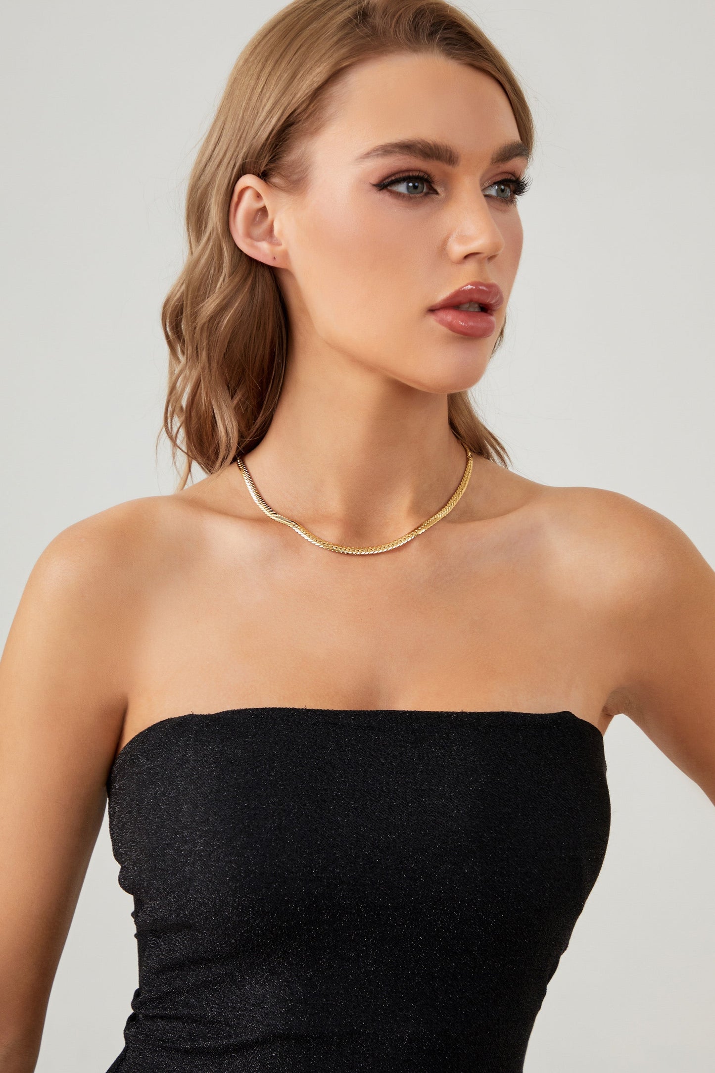 Gold Classic Herringbone Necklace